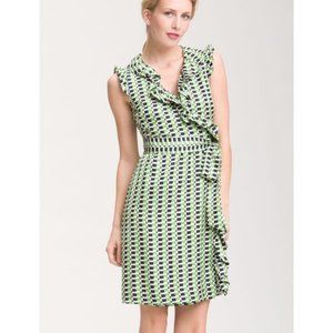 Kate Spade Green & Navy Aubrey Wrap Dress